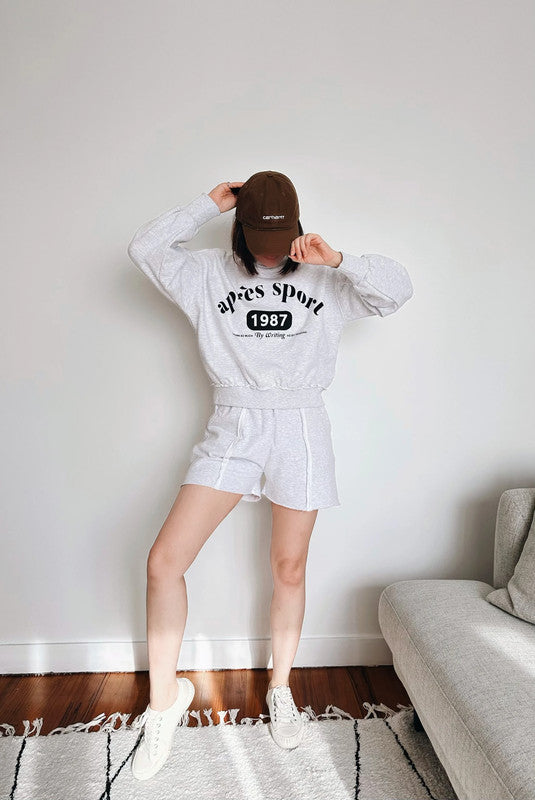 Light Grey Sweatshirt with Shorts