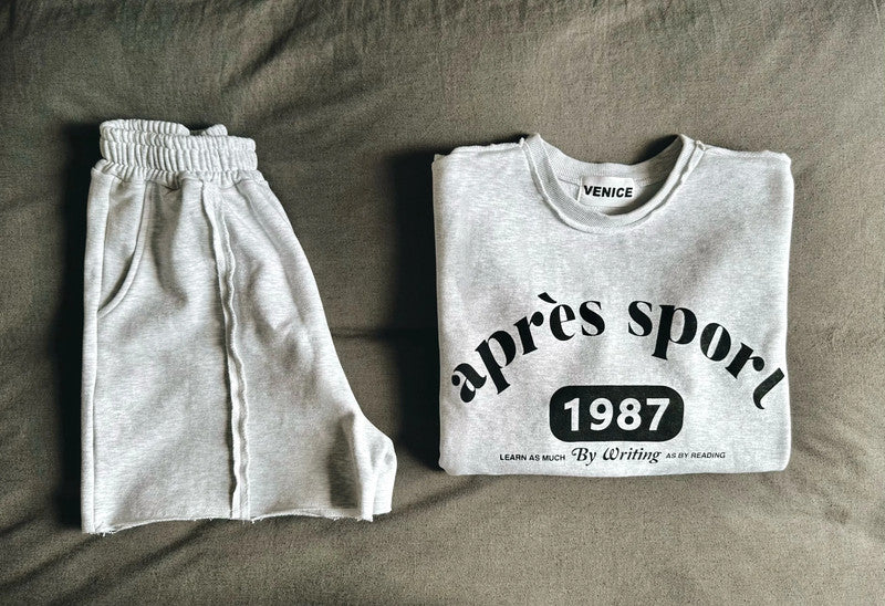 Light Grey Sweatshirt with Shorts