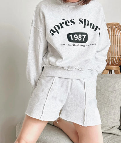 Light Grey Sweatshirt with Shorts